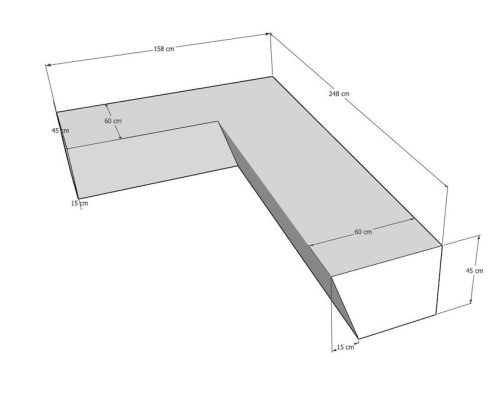 Eetkamerbankje maattekening Eetkamerbankje maattekening